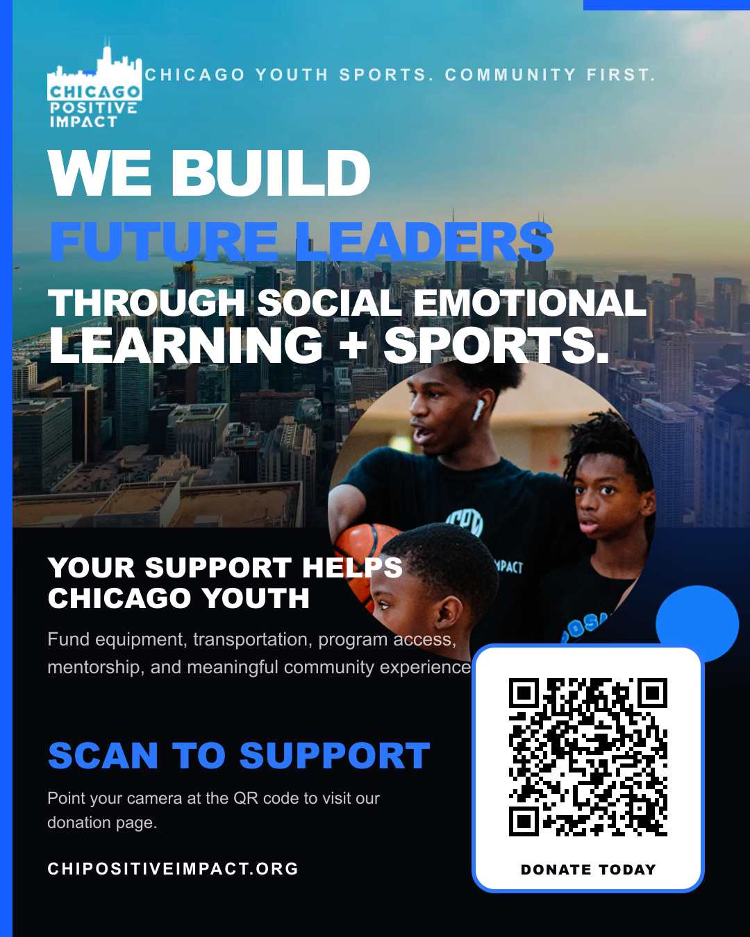 Chicago Positive Impact donation support flyer